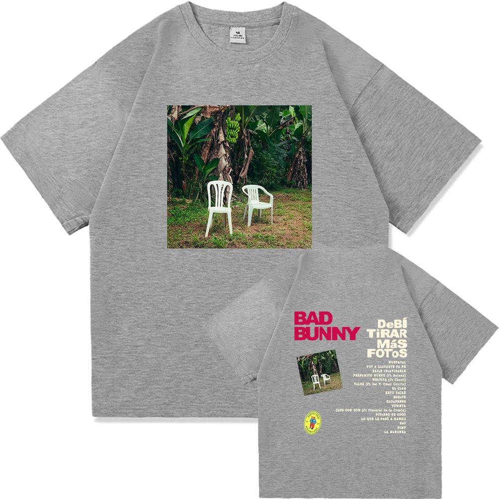 Футболка Dtmf Fragment Shot Bad Rabbit 2025 Новый альбом Мужская и женская одежда Harajuku Высококачественная хлопковая футболка с верхом