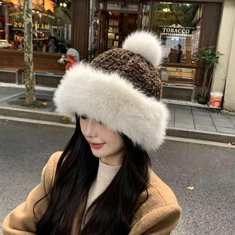 Thick Plush Plush Winter Hat Ear Covering Faux Fur Hats Gifts Basin Hats Women