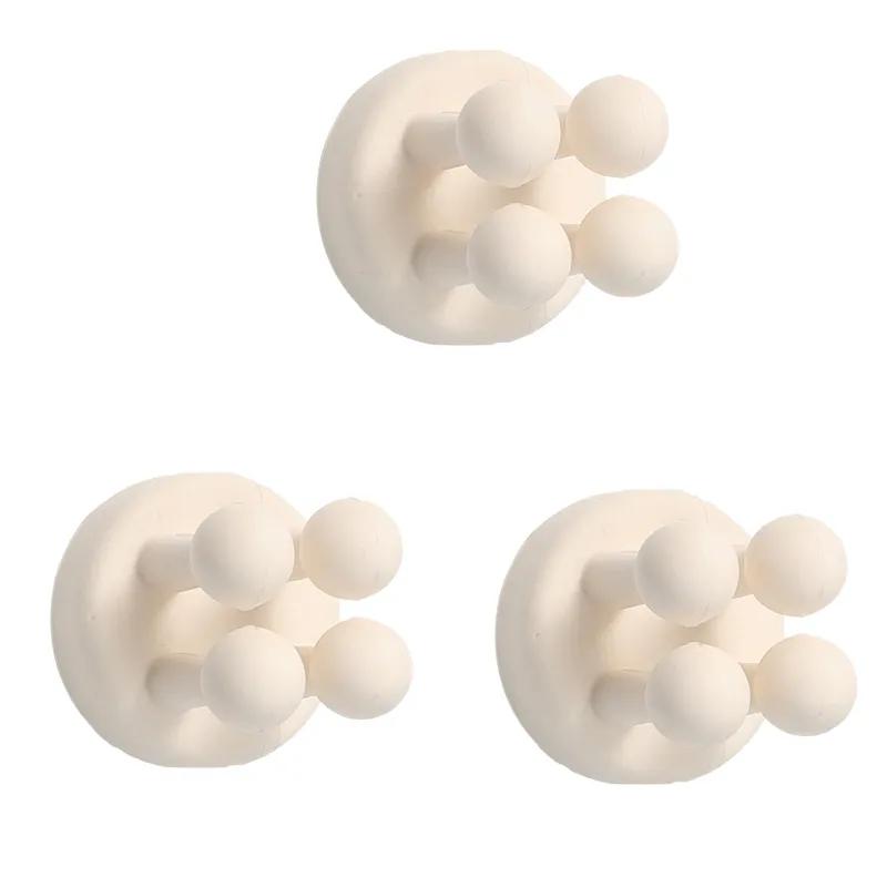 3 шт., силиконовые держатели для зубных щеток, водостойкий самоклеящийся настенный одинарный крючок для подвешивания ключа, держатель вилки