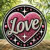 2D Flat 20*20cm1pc Love Sparkling Heart-shaped Wall Hanging Decor, Pink and Red Design Circular Wooden Sign Bohemian Modern Style Fashion Wall Pendant