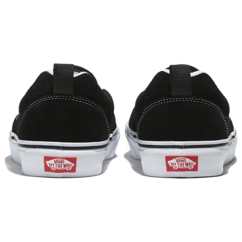 Vans Knu Slip Унисекс Низкие Кеды для Скейтборда Черно-Белые Ретро Прочные VN0009QD6BT