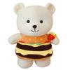 Adorable White Plush Bear Toy Creative Burger Bear Stuffed Animal Includes Pp Cotton