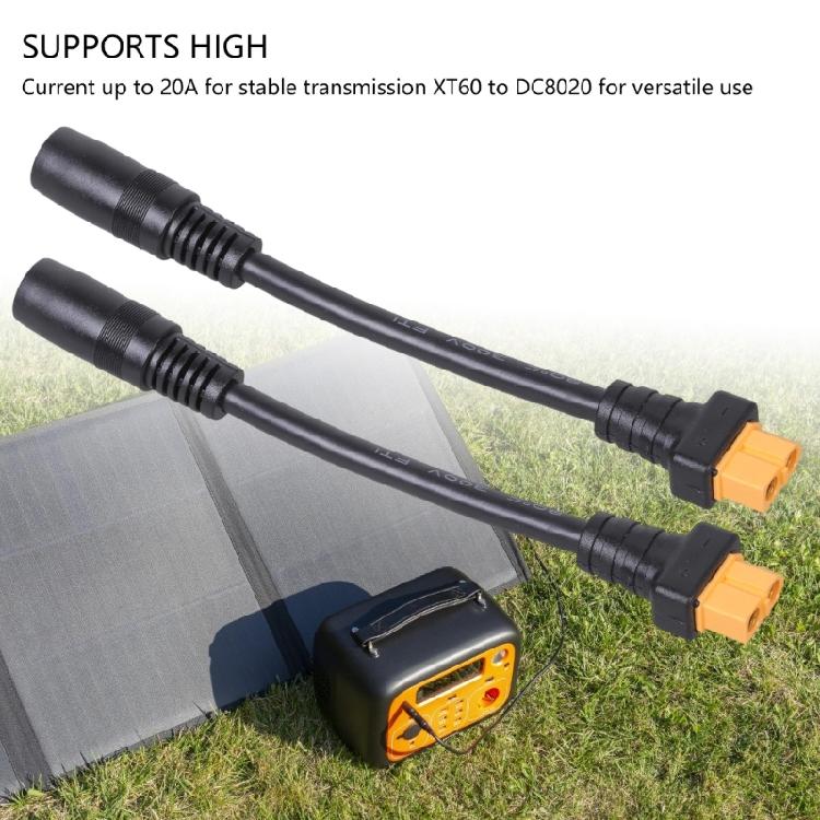 Преобразователи XT60 DC8020 Провода 14AWG 20А Передача энергии Для солнечных зарядных устройств Портативные блоки питания