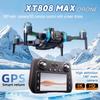 НОВЫЙ Дрон XT808 с экраном, 5G, оптическим потоком, GPS, складной, с передачей Wi-Fi, профессиональная аэрофотокамера, квадрокоптер, игрушка, подарок