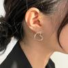Sweet And Cool Girl Three-Dimensional Love Ear Buckle Female Fashionable Simple Student Gift Hollow Design Double-Layer Heart-Shaped Earrings