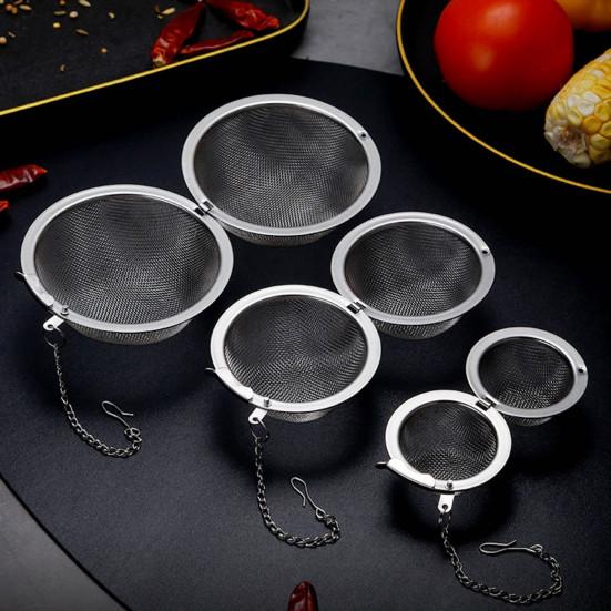 Заварочный чайник, универсальный шарик для приправ из нержавеющей стали, прочный шарик для ситечка для чая для листового чая и специй