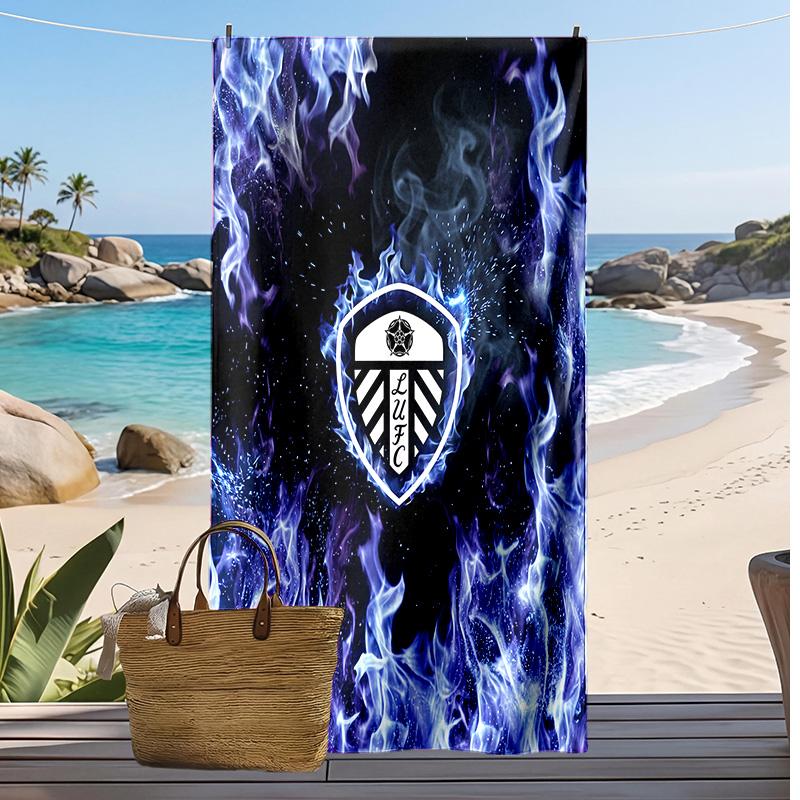 Пляжное полотенце с принтом футбольного клуба Leeds United, большое, мягкое, быстросохнущее, для пляжа, кемпинга, плавания