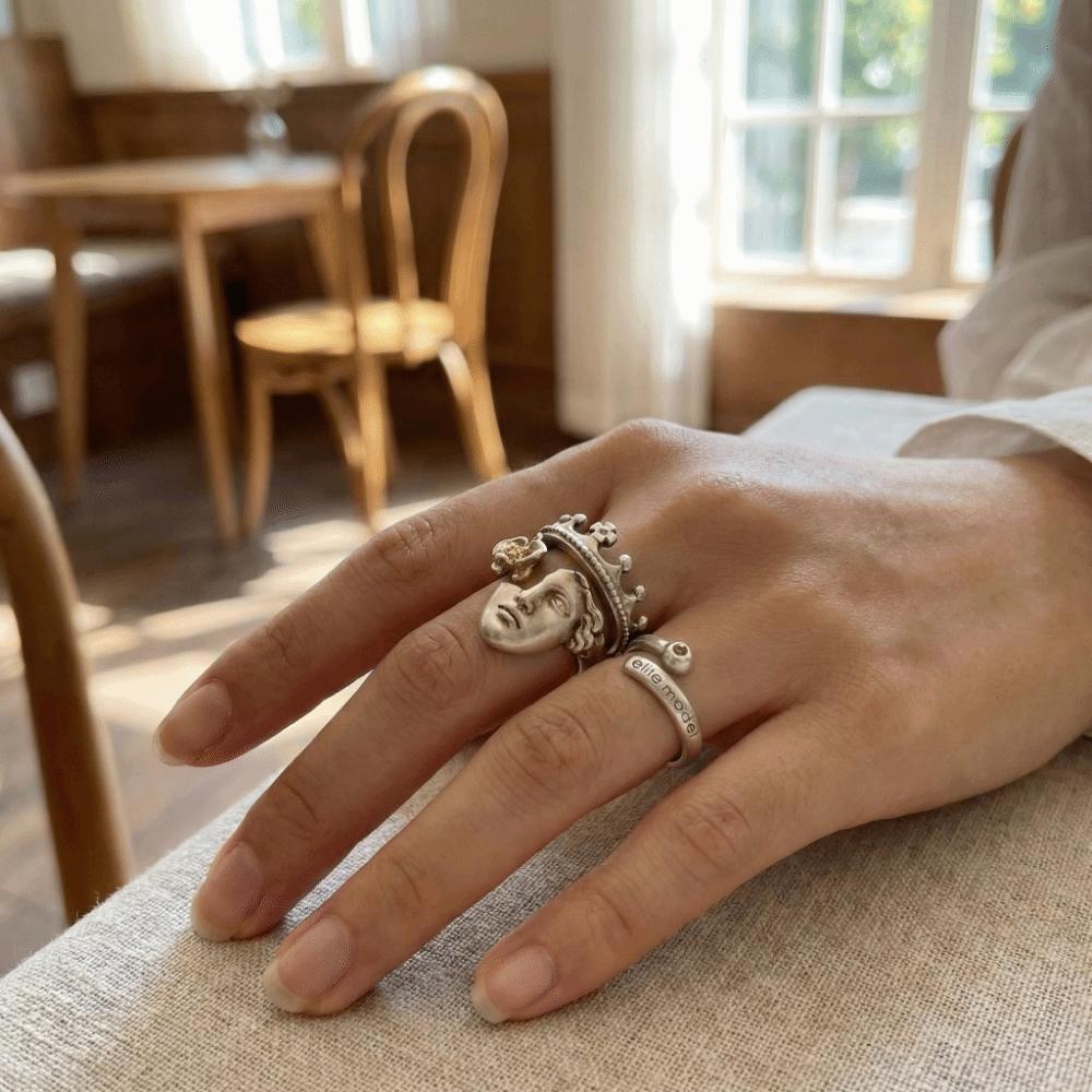 Elegant Masquerade Mask Ring Minimalist Stacked Ring Unique Venus Crown Ring Special Occasion