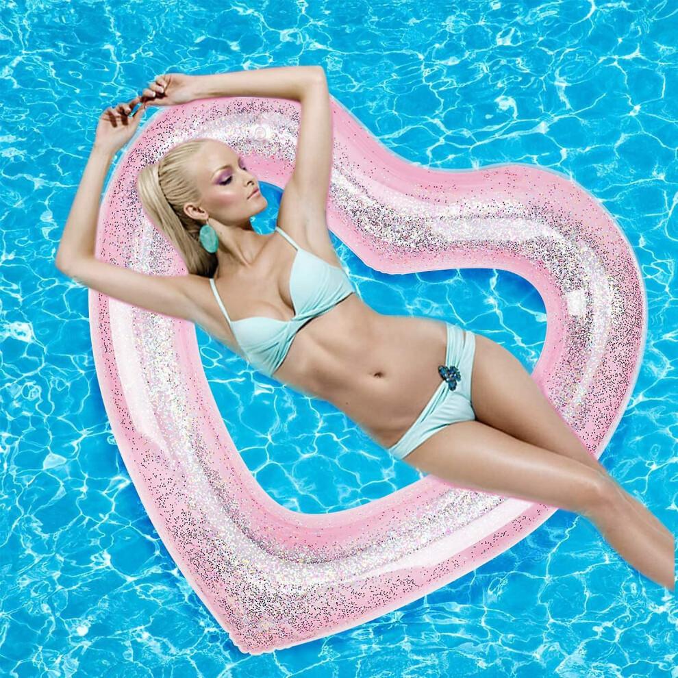 Bouée gonflable en forme de cœur transparent, ultra-résistante pour une durabilité exceptionnelle, portable et idéale pour les voyages et les
