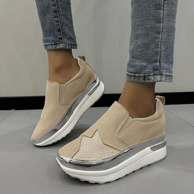 Женские туфли на плоской подошве Lazy, модные мокасины со стразами, повседневные туфли на платформе, женские туфли на плоской подошве, женские туфли 2024 года, Zapatos De Mujer