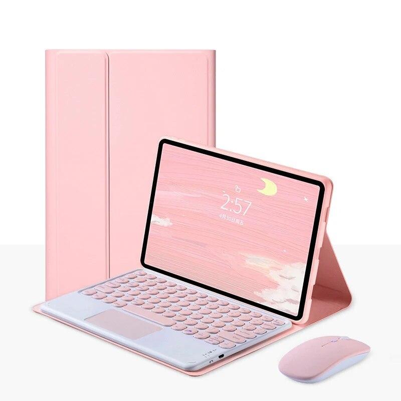 Беспроводная Bluetooth-клавиатура для Xiaomi Mipad 5/6 Pro Redmi Pad SE 11 дюймов 10,6, силиконовый чехол, складной кожаный чехол с умной подставкой