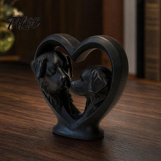 Домашнее украшение в форме собаки, 3D-печатная скульптура Бернара в форме сердца, Полая скульптура животного в виде силуэта сердца с матовой черной отделкой,