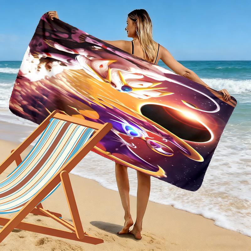 Fantasy Dragon Eclipse beach towel Portable for travel Outdoor camping quickdrying swim towel Absorbent bath towel swim Travel and vacation towels