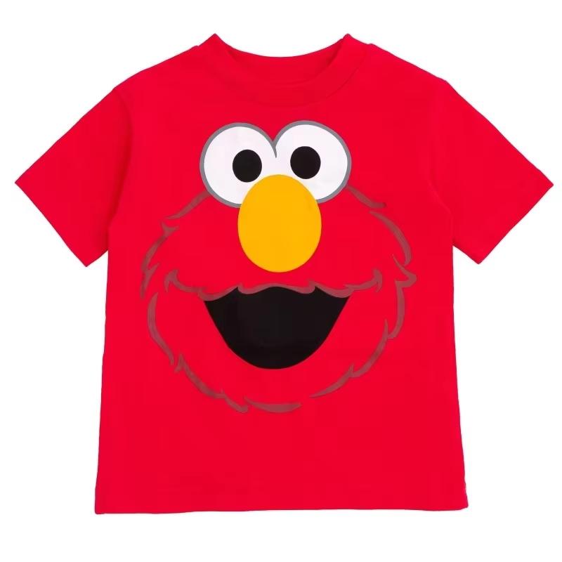Elmo Oscar Big Bird Biscuit Monster Cute Cartoon Character La Tail Sesame Street Unisexs And Unisexs Springsummer Tshirts