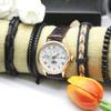 5pcs Set Casual Temperament Large Dial Fashionable Luxury Watch Automatic Watches Include Bracelet Box for Decoration Accessory