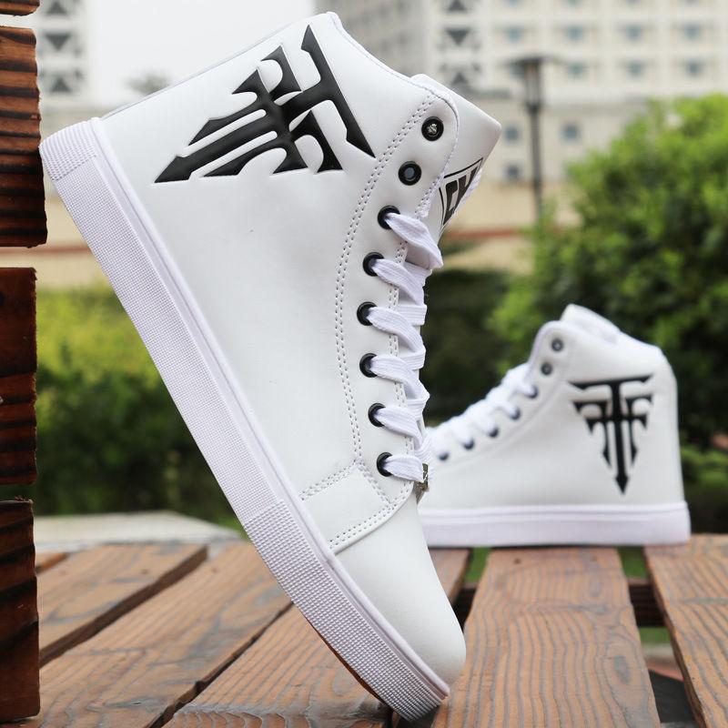 High Top Sneakers Man White Vulcanized Sneakers Flat Comfortable Shoes Men Autumn Spring Fashion Mens Shoes Vulcanize Shoes