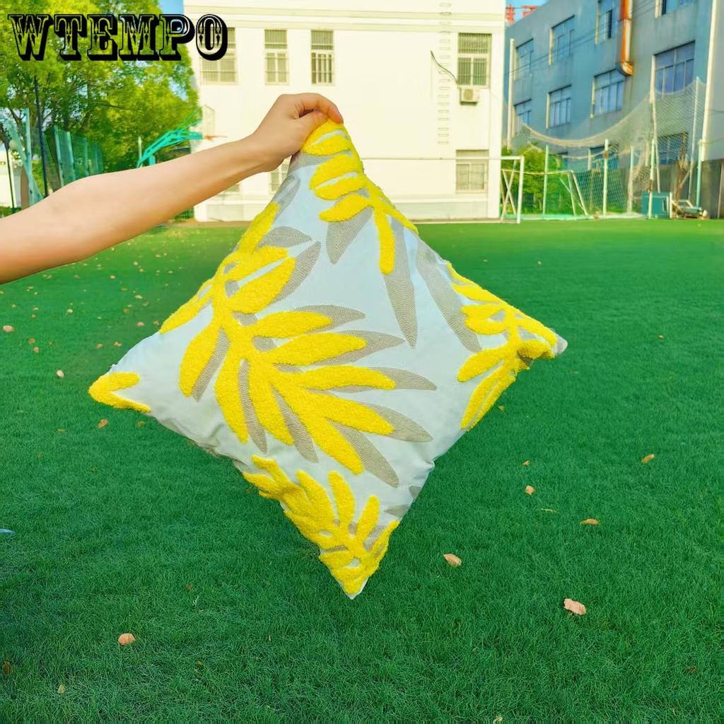 WTEMPO Зеленый лист Подсолнух Гостиная Диван Вышивка Подушка Наволочка