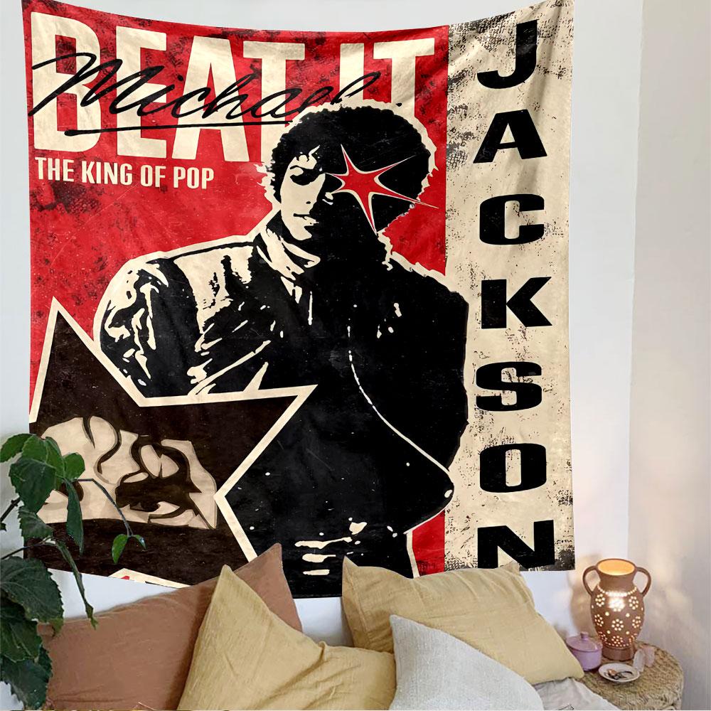 Гобелен на стену Michael Jackson Beat It, Постер-арт Короля Поп-музыки, Ретро Настенный Декор для Спальни Гостиной Общежития