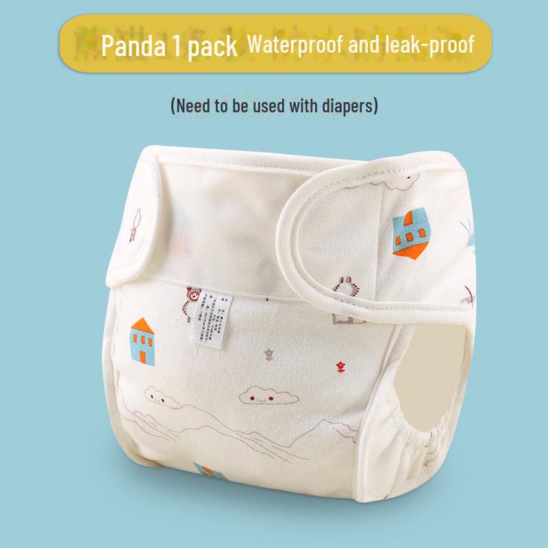 Водонепроницаемые хлопковые подгузники-трусы с мультяшным принтом - для новорожденных с защитой от протекания