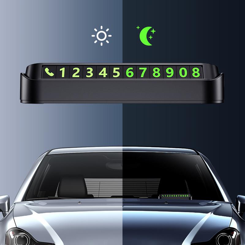 Hidden Noctilucent Car Stop Card Temporary Parking Tel Number Plate For Jeep Grand Cherokee Wrangler JK Gladiator Compass Renega