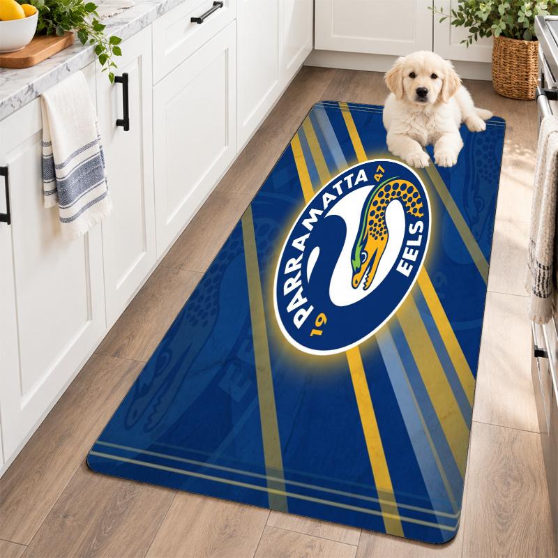 Flannel Kitchen Mat Parramatta Eels Soft Area Rug Non Slip Floor Carpet Home Decoration