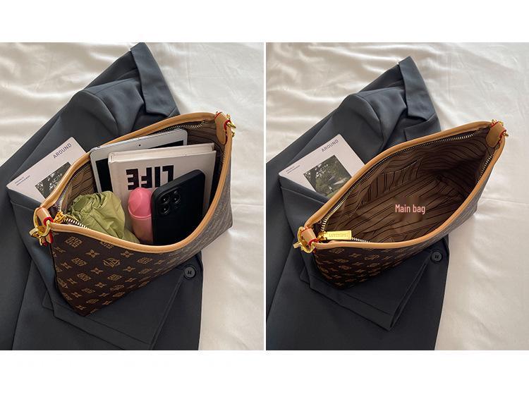 Осень 2025 Высококлассная европейская и американская модная сумка-тоут: Большая вместительность, Повседневная сумка под мышку для поездок на работу, На одно плечо и через плечо.