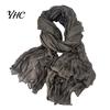 Winter Scarf Accessory Women Solid Color Pleated Long Retro Autumn Warm Soft Vintage Inspired