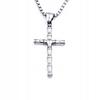 Necklace Silver Steel Chain Cross 324