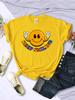 Keep Smiling To Life Print Women T-Shirts Summer Fashion Soft Tshirts Street Hip Hop Clothes Comfortable Casual T Shirt Female