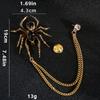 Новая Мода Брошь-Паук с Хрустальными Кисточками Животные Значки на Лацкан Мужской Костюм Воротник Рубашки Роскошные Аксессуары Значки