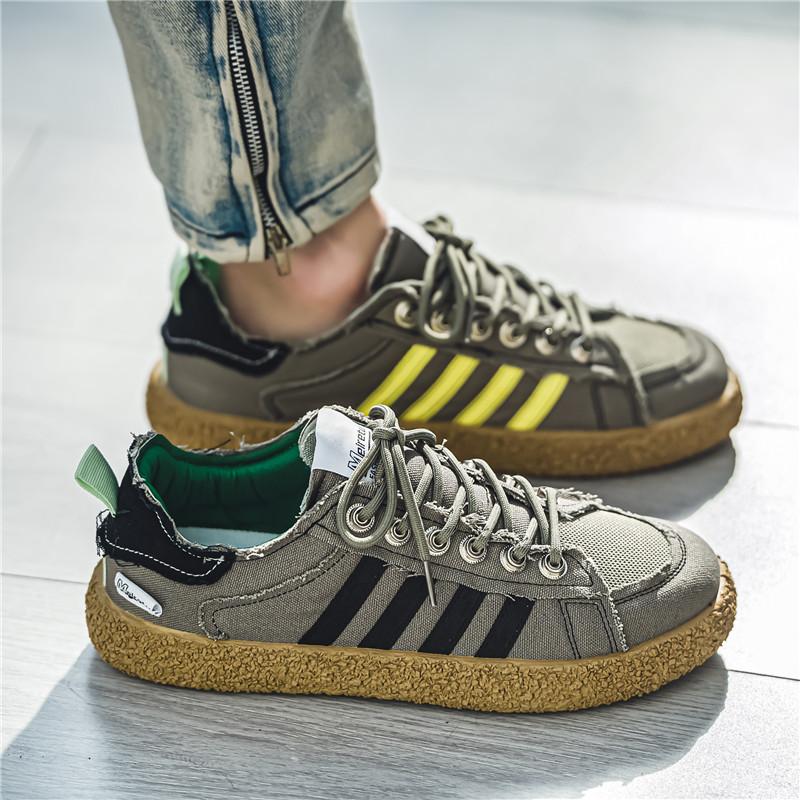 2024 Vintage Green Мужские парусиновые кроссовки Роскошные дышащие мужские вулканизированные туфли Дизайн Повседневные плоские кроссовки Мужские эспадрильи