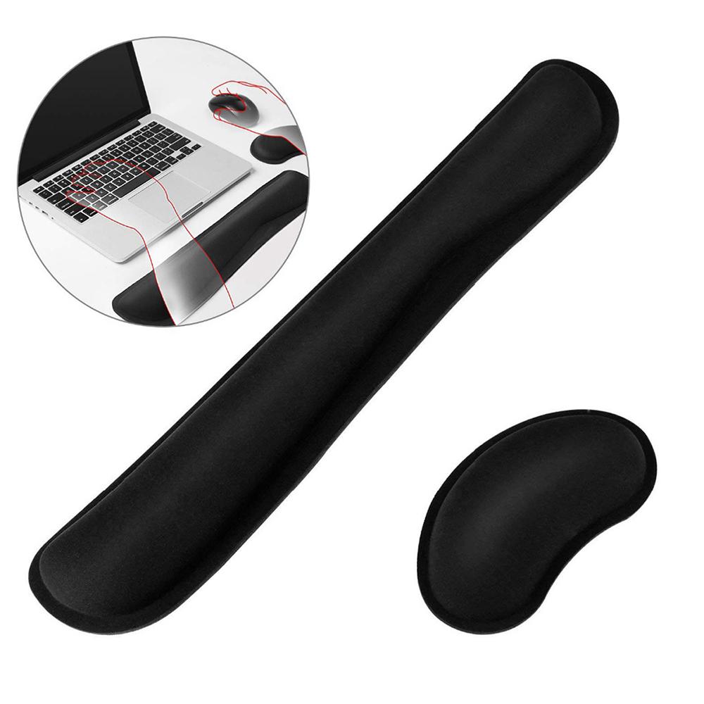 Подставка для запястья Коврик для мыши Комплект поддержки запястья для клавиатуры Эргономичная нескользящая офисная игровая мышь из пены с эффектом памяти