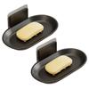 2Pcs Punch-Free Wall-mounted Soap Dish Aluminum Soap Storage Tray Soap Dish Holder  Kitchen