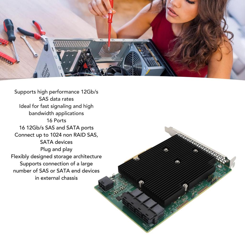 LSI SAS Controller HBA 12Gbps SAS Host Bus PCIe RAID for and FreeBSD 9300-16i Card, 16-Port Adapter, 3.0 Expander, Non-RAID, Linux, VMware,