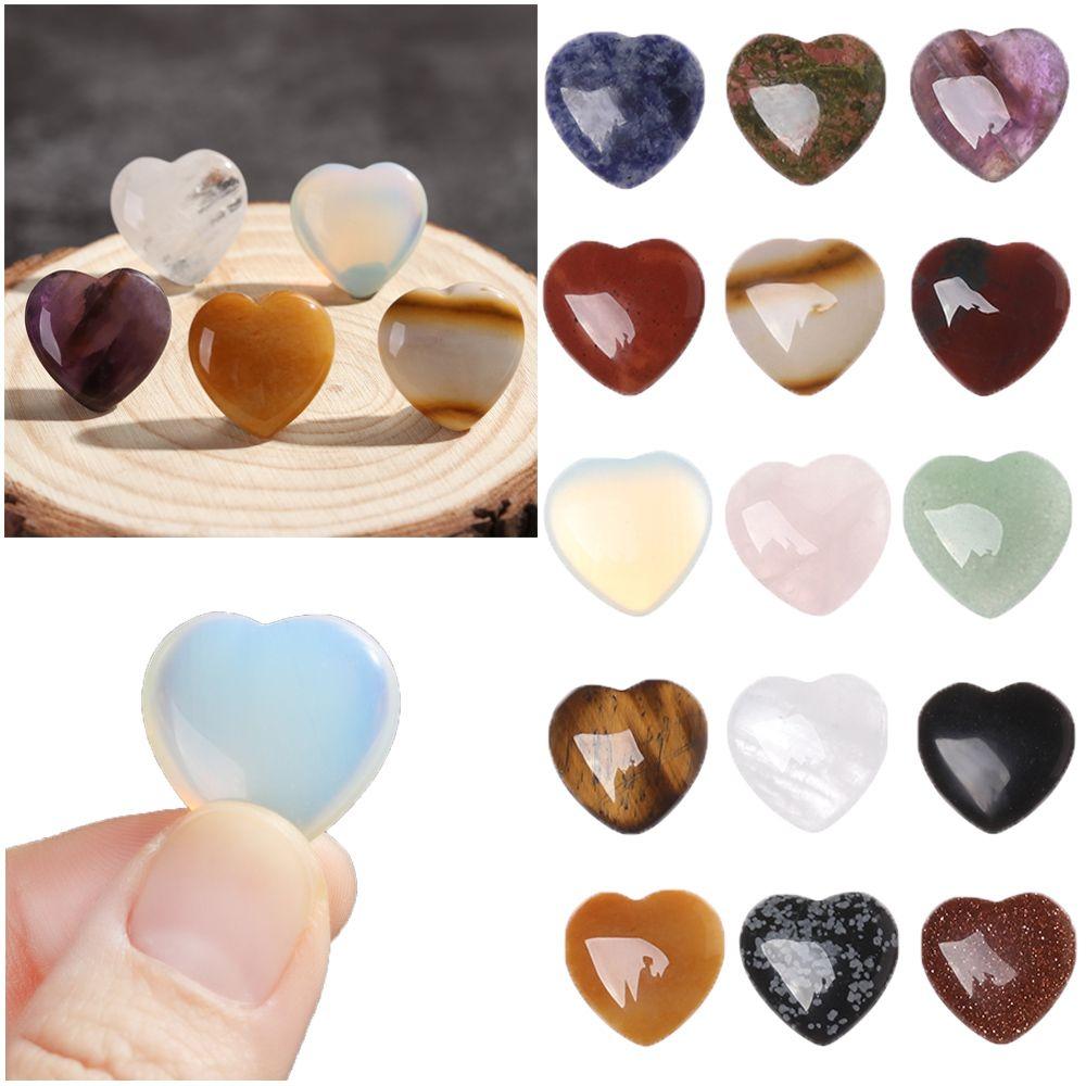 Ювелирные изделия ручной работы из минералов, натуральный кварц, драгоценные камни, кулон в форме сердца, кристалл чакры, лечебный камень