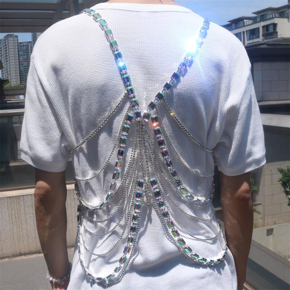 Rhinestone Bikini Breast Chain, Fashionable Multi-Layer Crystal Bra Chain, Sexy Rhinestone Body Chain Accessories For Women