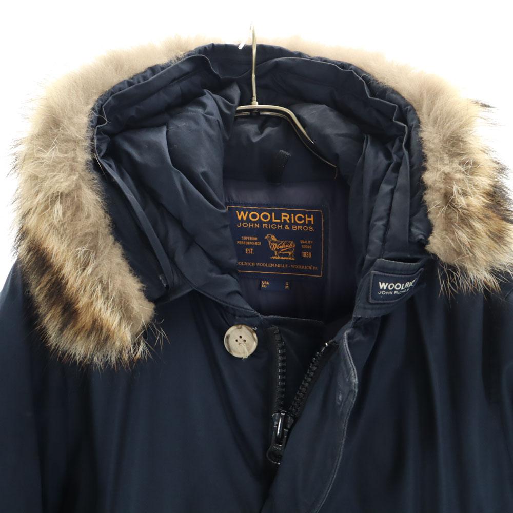 Woolrich Made In Moldova Arctic Parker S Navy ARCTIC PARKA Raccoon Fur Men's Used