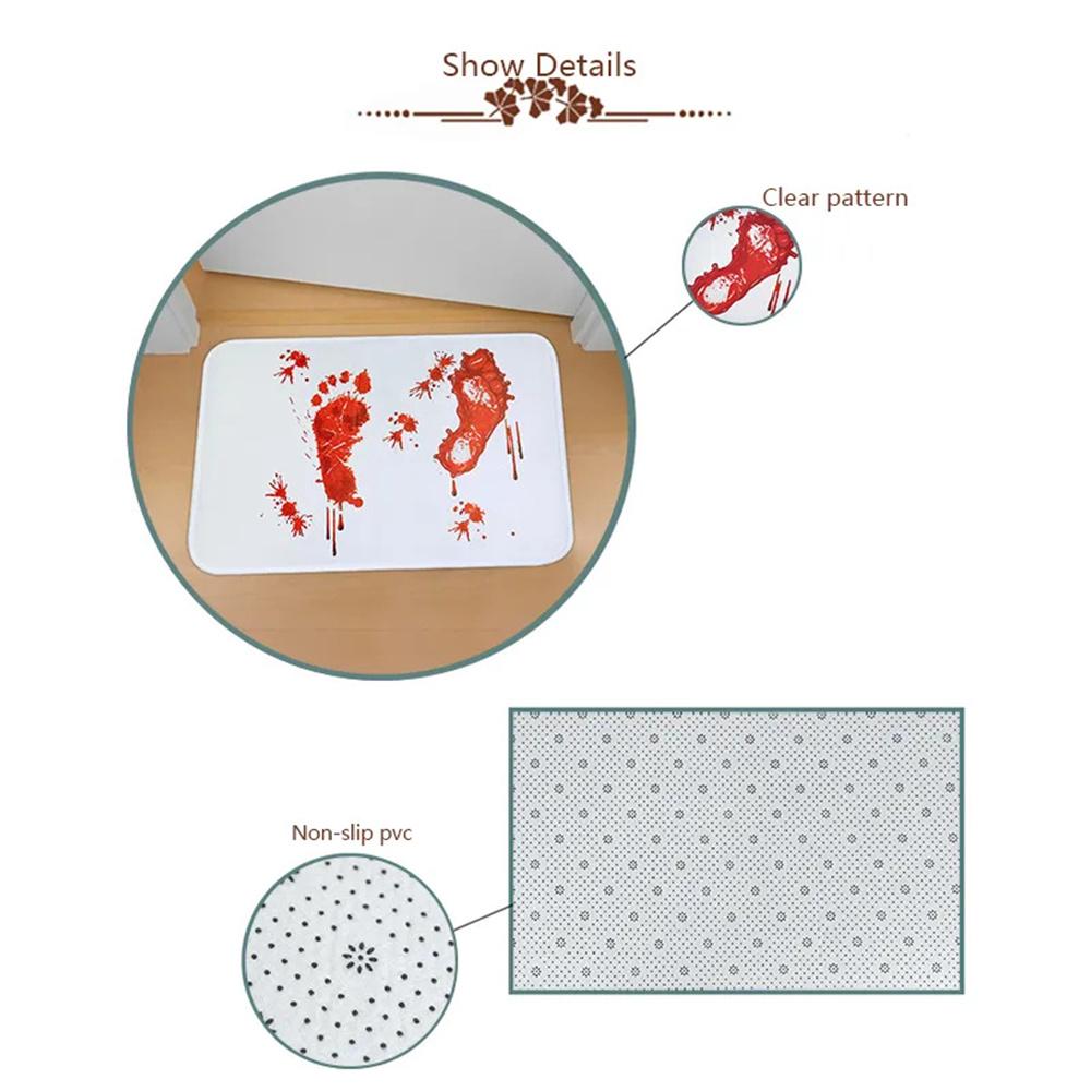 Хэллоуин Коврик для ванной Кровавый след Страшная кровь Коврики для ванной комнаты Моющиеся