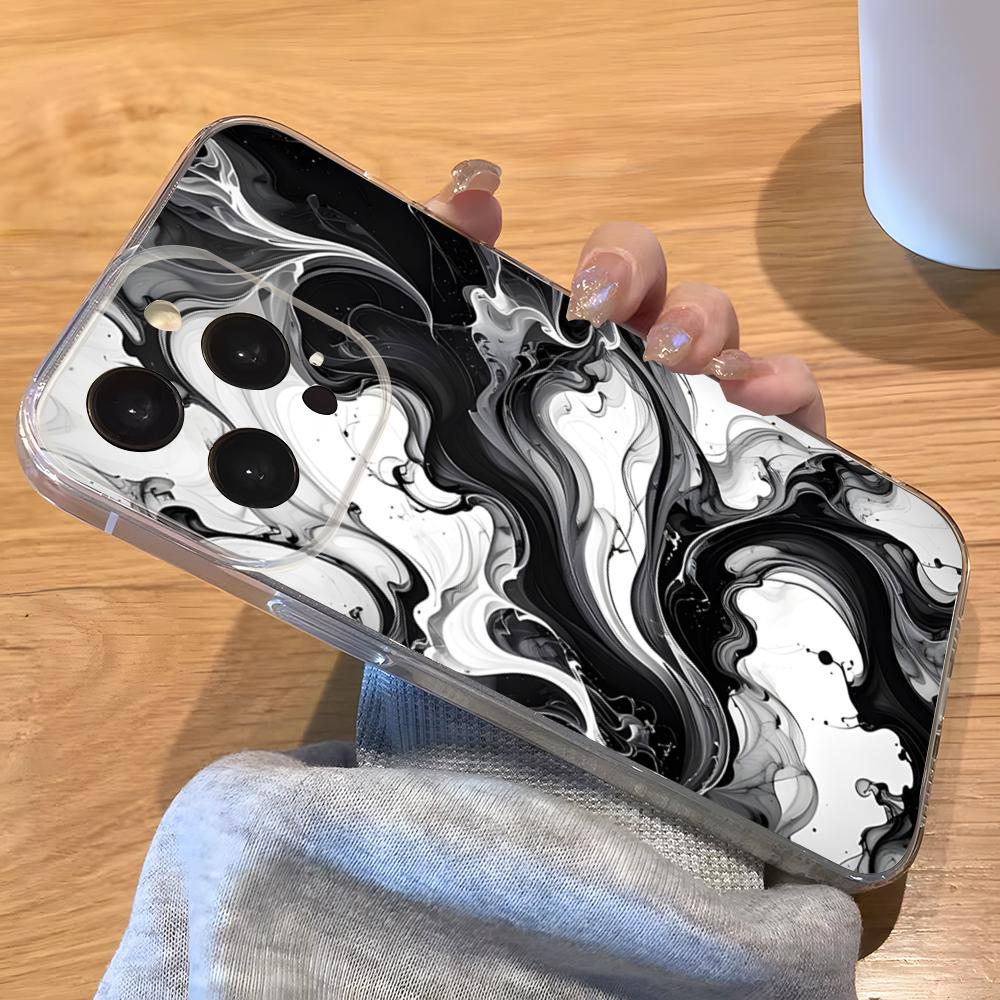 Green Texture Phone Case For IPhone 17 Pro Max 16 15 14 Pro Max 13 11 Xs Xr 8 7Plus Transparent Cover
