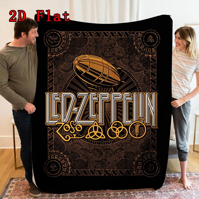 Vintage Zeppelin 2D Flat Pattern Flannel Blanket High quality All Seasons Warmth and Comfort Perfect for Christmas Gifts.MMT0918221