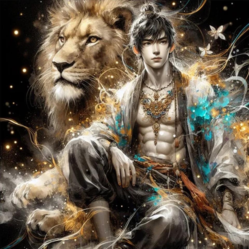 Новый круглый квадратный алмазный мозаичный художественный портрет 5d Diy алмазная живопись лев красивый мальчик вышивка крест набор украшение для дома