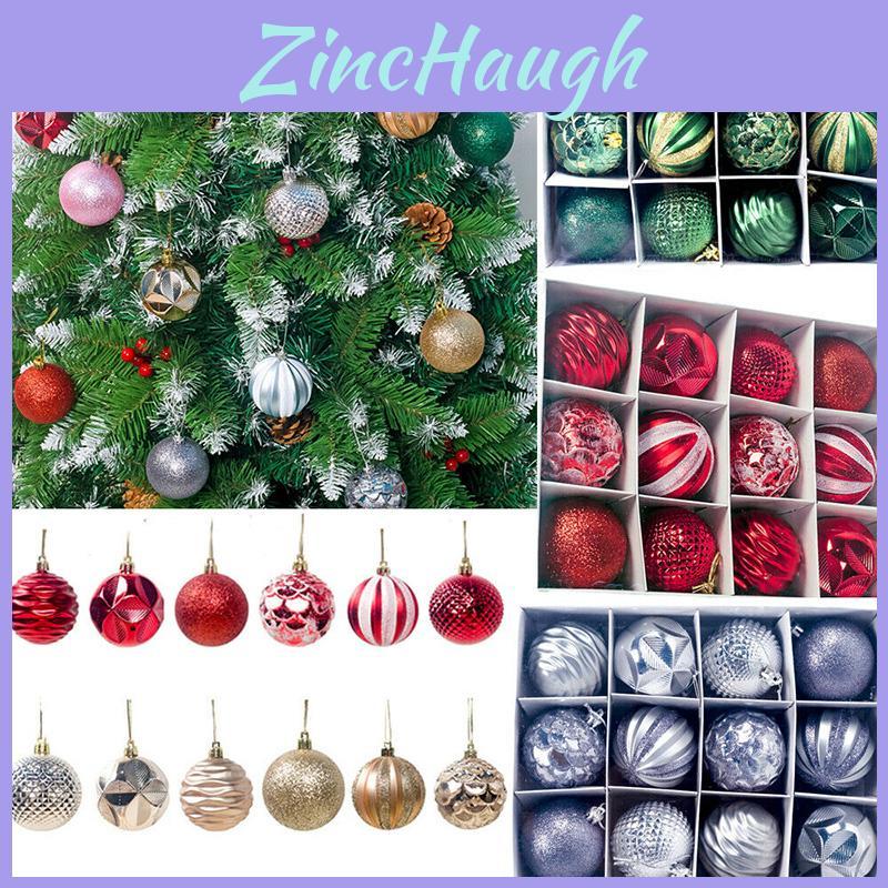 Праздничные 12/24 шт. елочные шары, блестящие украшения для рождественского декора