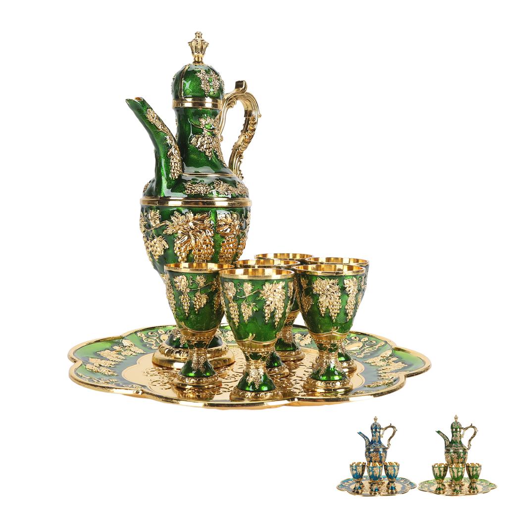 Metal Wine Pot Kit Rustproof Waterproof Zinc Alloy Coffee Pot Set Decorative Exquisite Vintage Pot T