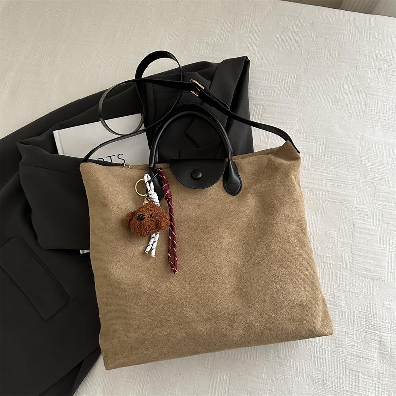 Матовая большая вместимость осенняя однотонная повседневная ретро-сумка-тоут сумка через плечо для поездок на работу