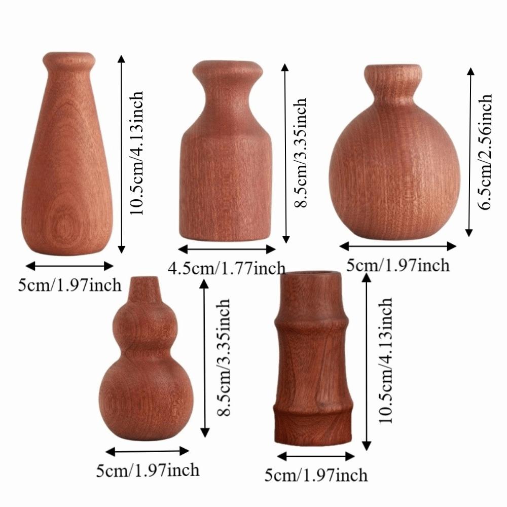 Minimalism Flowerpot Floral Arrangement Tabletop Decor Simple Wooden Vase Home Decor