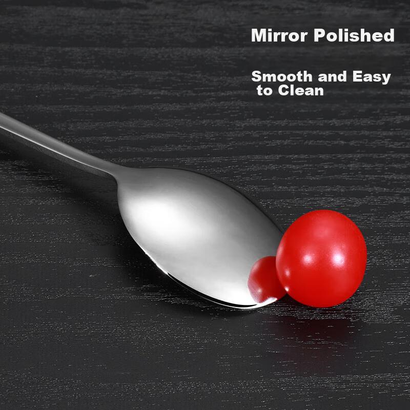 Maxcook (Maxcook) 304 Stainless Steel Soup Ladle And Spoon Set, Color-Coded Round Bottom Dining Spoons And Rice Spoons, Colorful 3-Piece Set MCGC7308