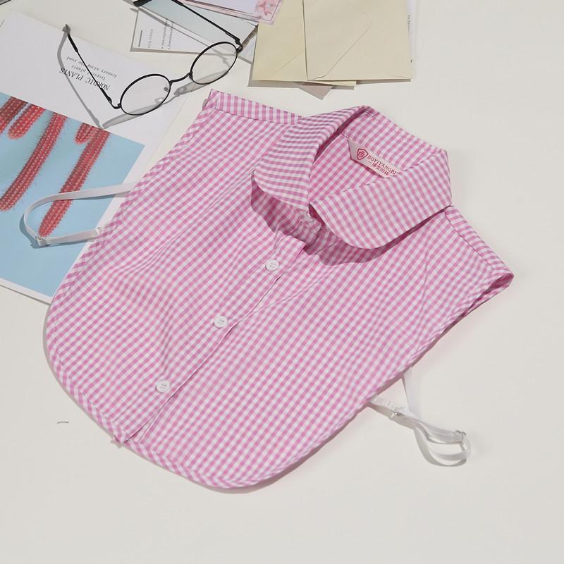 White Women's Stand Fake Collar Blouse Black Detachable Lapel Turtleneck Top Half Shirt Faux Col Tie Detail