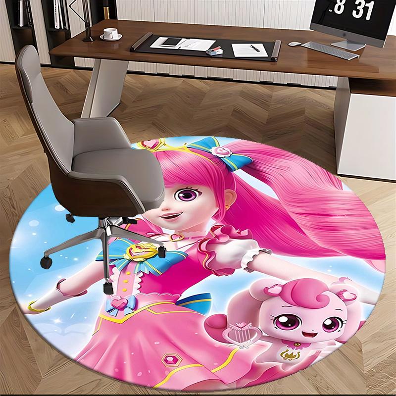Princess Print,Pink Character Chair mat Round Rug Office carpet, Non slip, Suitable for Living Rooms, Bedrooms decor.1205021a