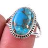 Натуральный камень голубая медная бирюза кольцо из серебра 925 пробы S.8 c7l99