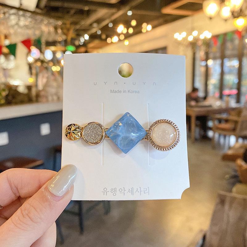 Корейская шпилька для волос со стразами и жемчугом для женщин: Элегантная боковая заколка для челки